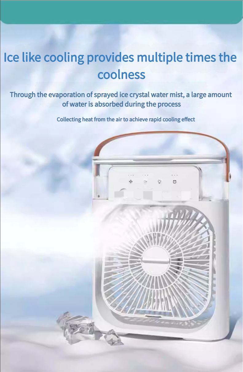 Popular lightweight silent five-hole fan cooling fan atomizing spray humidifier home desktop office 