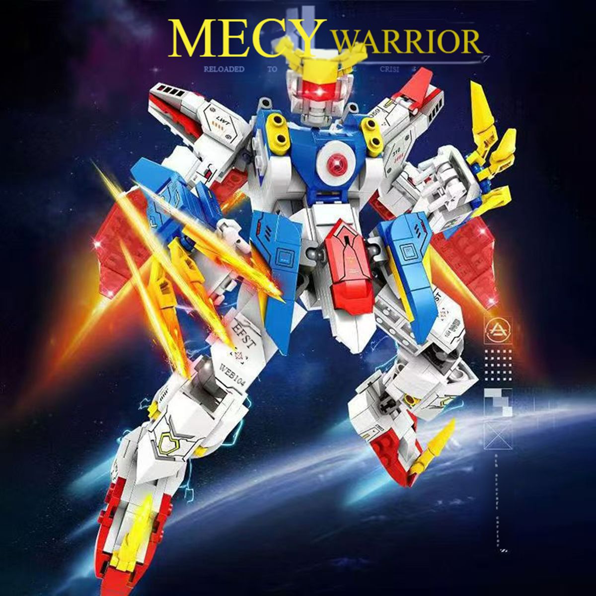 Lego building blocks Gundam Transformer Robot King Kong Mecha Assembling Toys Boys High Difficulty GiftsOrange Storm Mecha
