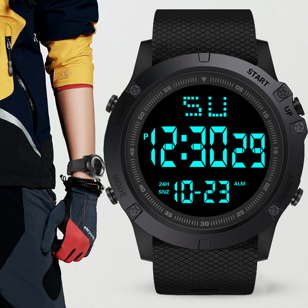 Fashion Men LED Digital Watch Waterproof Date Military Sport Rubber Quartz Watch Alarm sport digital watches reloj hombre