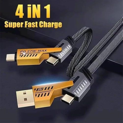 4 In 1 Multi Charging Cable - Black