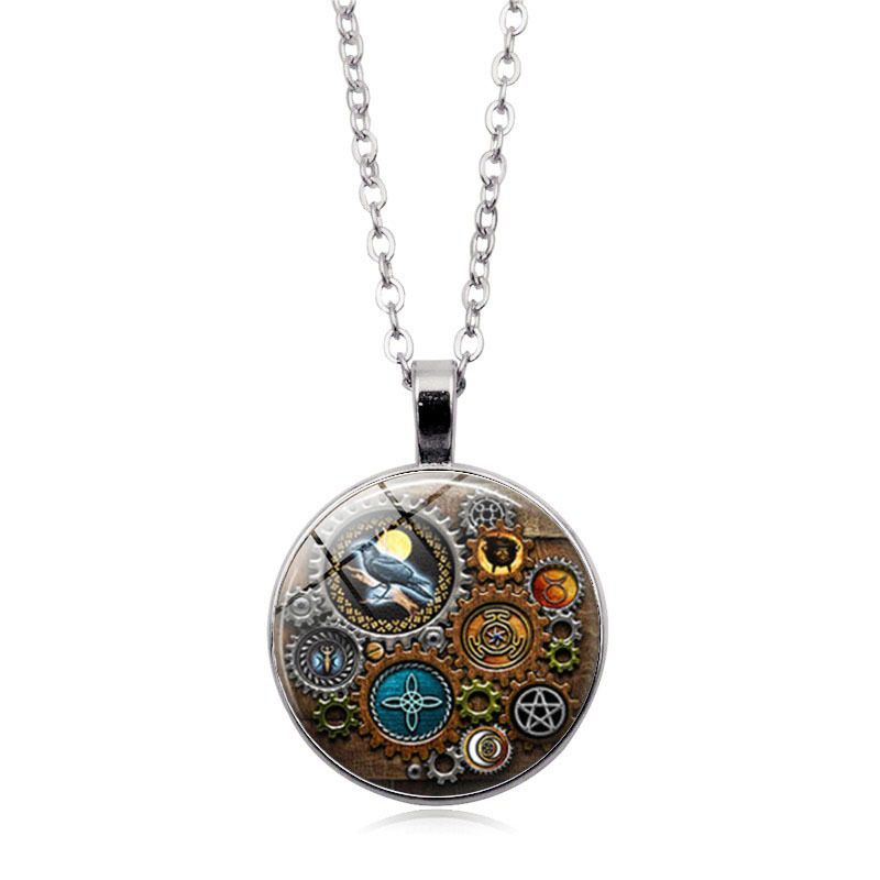 Mechanical Time Gemstone Pendant Necklace CRRSHOP free shippingpendant+chain # 03