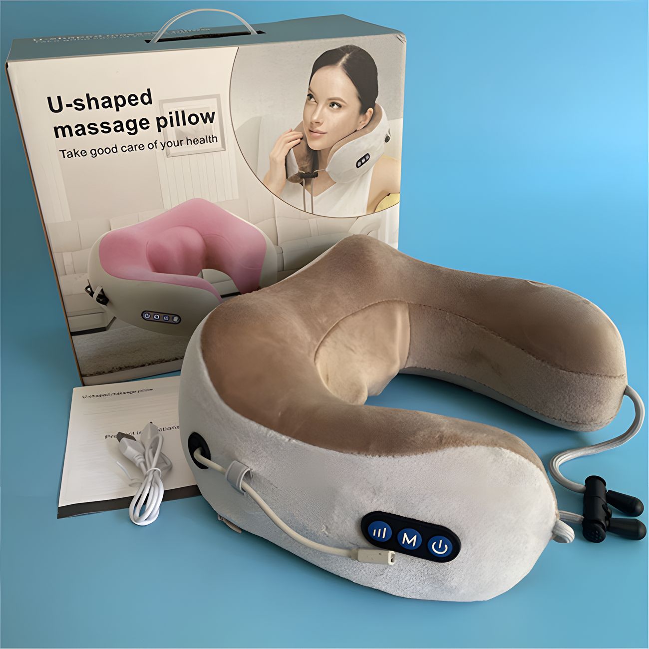 Kneading clip trapezius muscle kneading massage shawl cervical spine massage instrument neck knocking car household electric U-shaped pillow