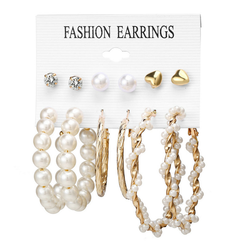 5171 6pcs Stylish Bohemian Earrings for Women Set of New Stylish Geometric Earrings for Women's Fashion Jewelry