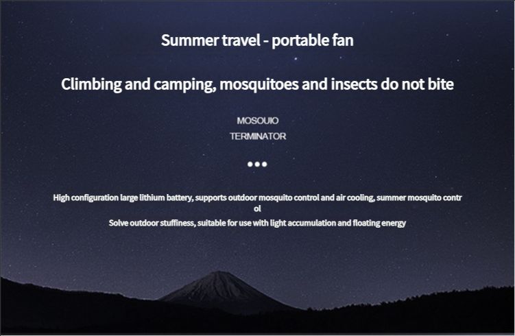 Indoor bedroom air conditioner fan mosquito killer lamp portable outdoor camping fan can be placed or hung two-in-one desktop fan mosquito killer lamp