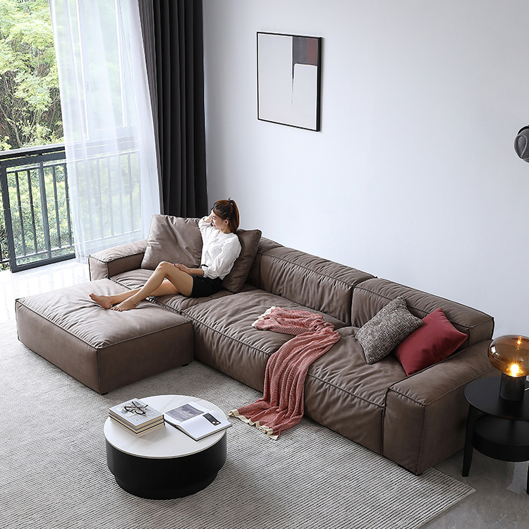 FF-1-039 European Style Living Room Furniture Modern Synthetic Fabric Extra-Deep Down-Filled Couch Sofa Set