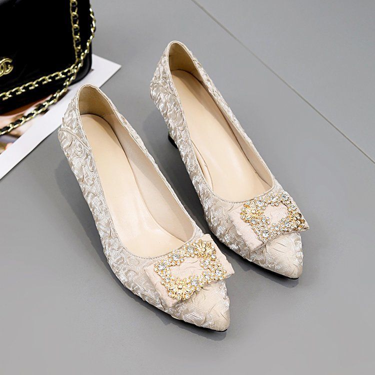 M577 Trendy Elegant Style Female Low Shoes Slipper Heels for Women