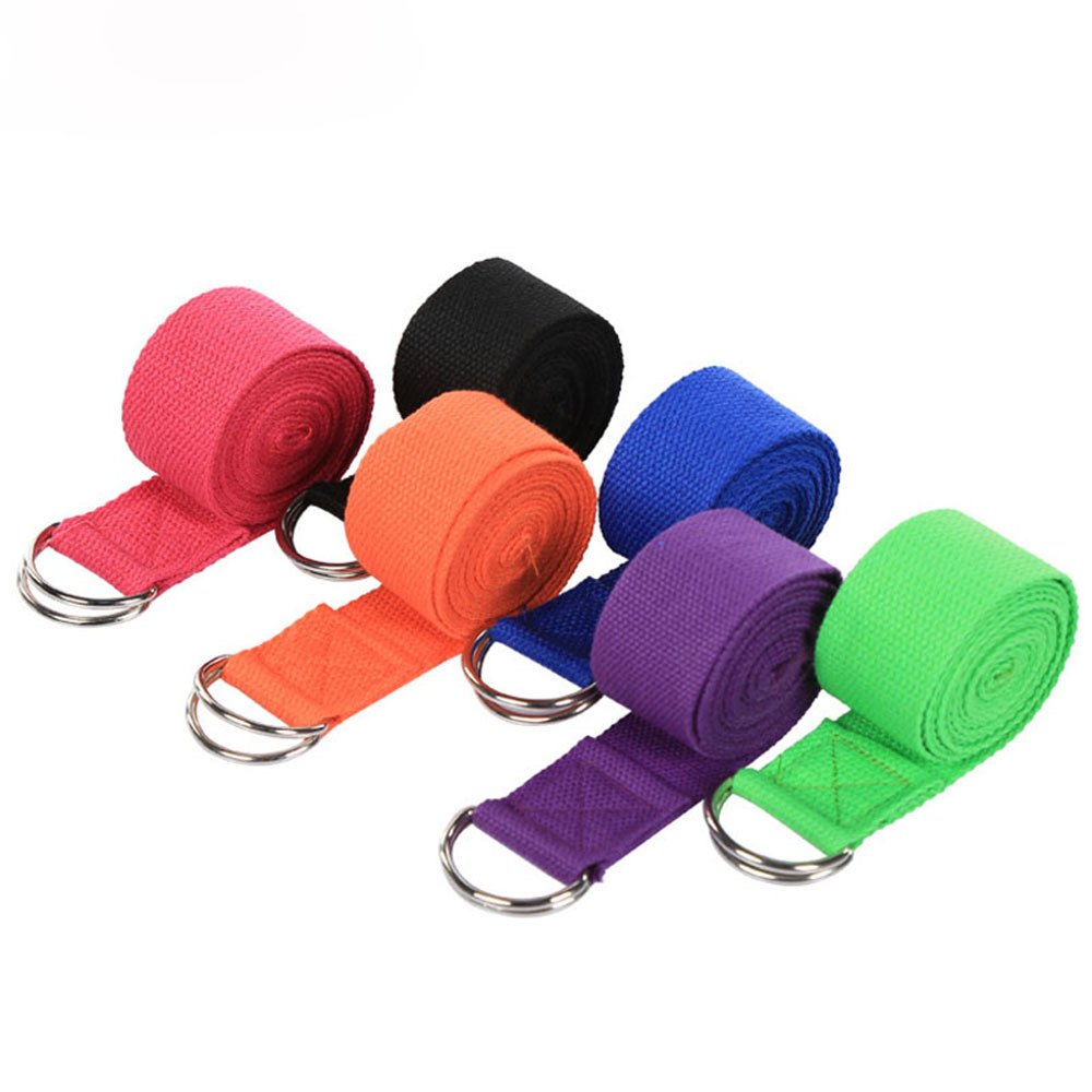 SK008 Multicolors Yoga Belt Strap Adjustable Buckle Waist Leg Resistance Fitness Stretch Rope for Sport Pilates Exercise