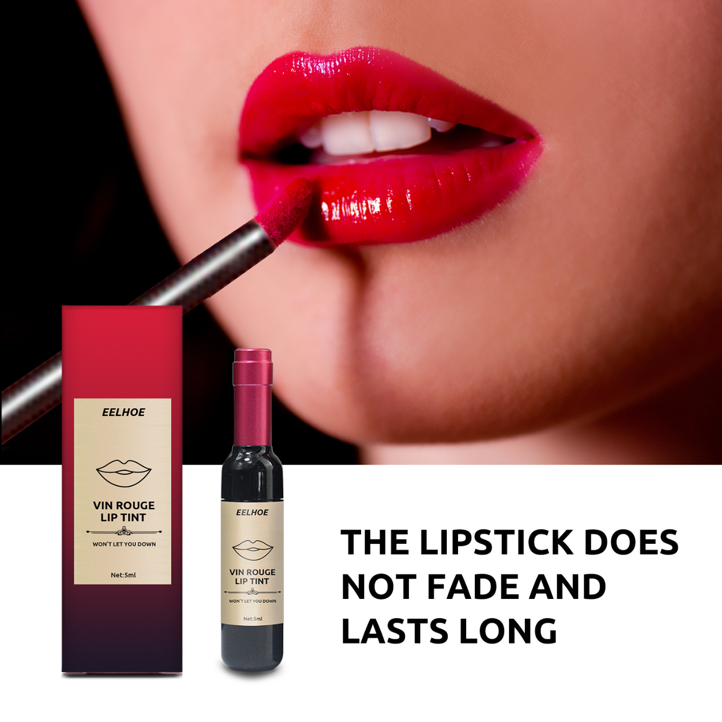 Liquid Lipstick, Wine Lip Gloss - Stain 24h Long-wearing Moisturizing Tint Waterproof Kiss-proof Non-Stick Cup Not Fade-Taste of Sweet Wine