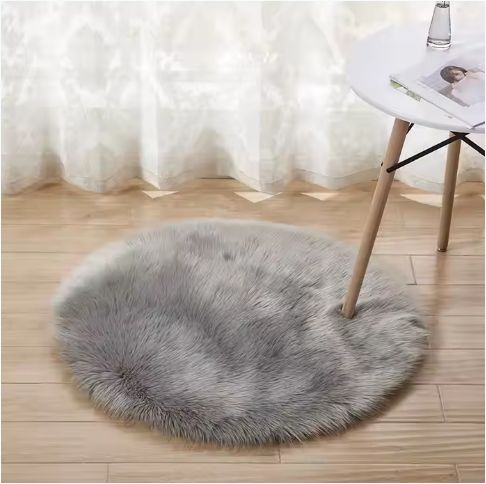 Super Soft Plush Round Rug Mat Fluffy White Carpets For Living Room Home Decor Bedroom 
