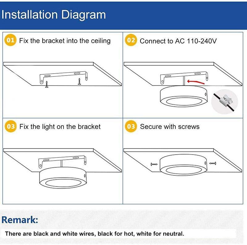 Leopard Cat LED Recessed Mount Panel Ceiling Light Fixtures 6W