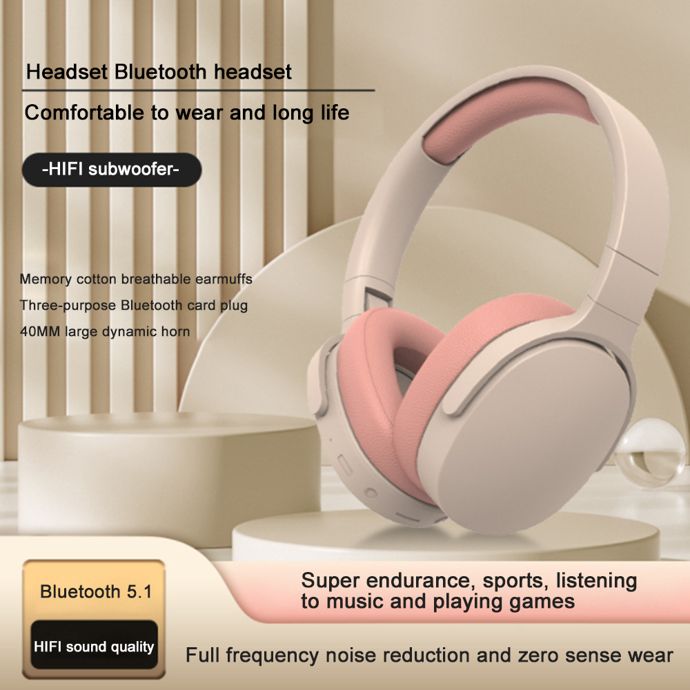 P2961 Bluetooth Headset Headworn Sports Noise Reduction Headset Wireless Heavy Bass Game Earphone Stereo HIFI Headset