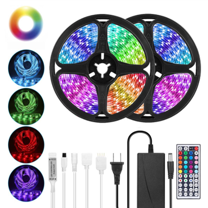 Goodland LED Light Strip 12V Ribbon LED lamp belt RGB Tape SMD 2835 EU Flexible 5M 10M 15M Diode Tape with Remote Backlight for TV+24/44 Key Bluetooth Controller