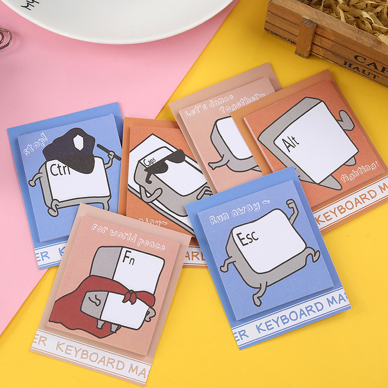 The painting set selected 6 exquisite convenience Memo message cartoon man keyboard  stickers creative cute sticky notes |TospinoMall online shopping platform  in GhanaTospinoMall Ghana online shopping