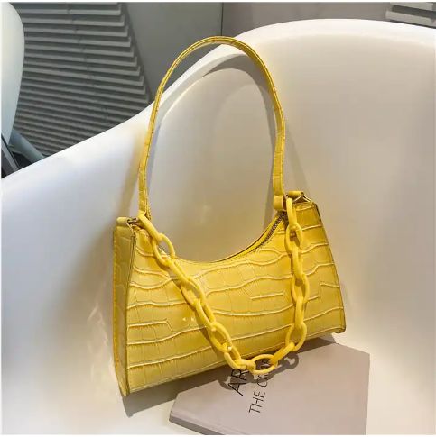 Texture chain small bag handbag 2024 new fashion crocodile hand bill of lading shoulder bag 