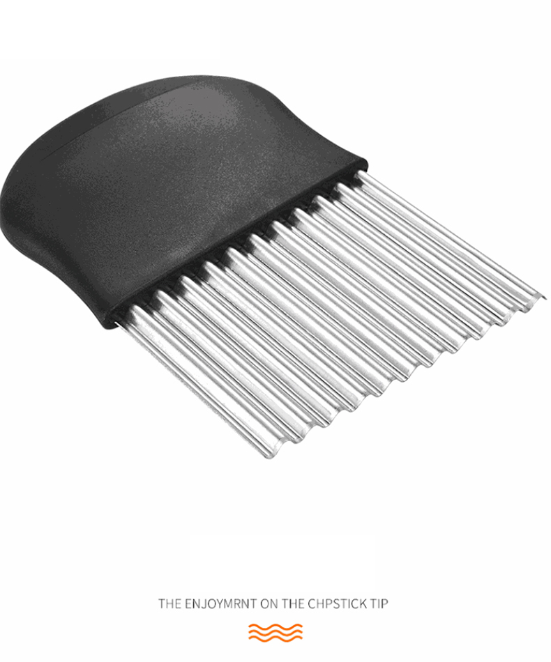 Potato Crinkle Cutter, Stainless Steel Crinkle Cutting Tool, Potato Fry Cutter, Kitchen Vegetable Wavy Blade Cutter, Vegetable Strips Salad Fruit Chopping Knife