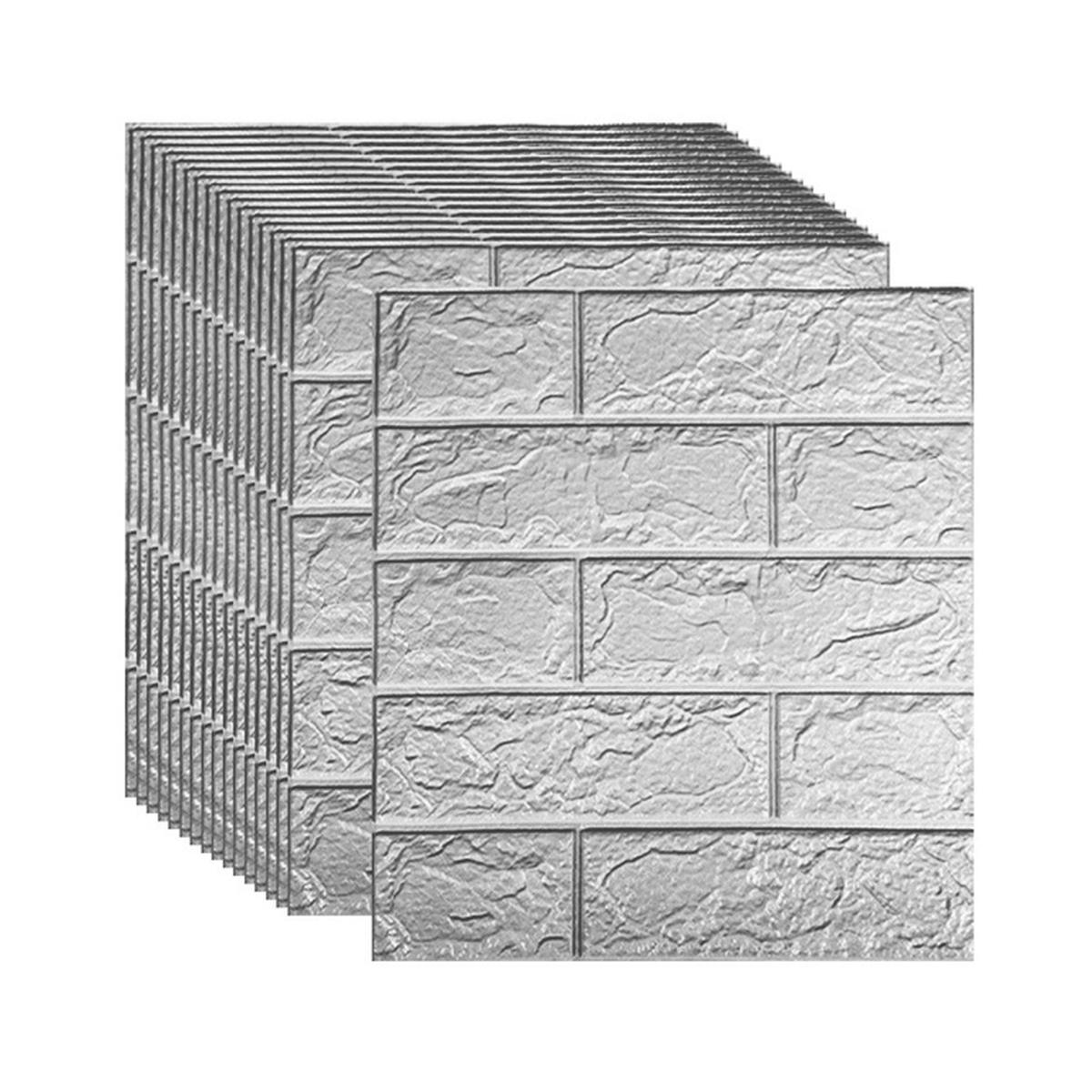 【Multi pcs】Soundproof Peel and Stick Wall Covering 3D Home Wallpaper Interior Decoration Design, Can Also Be Used in KitchenSmall size silver gray 3MM