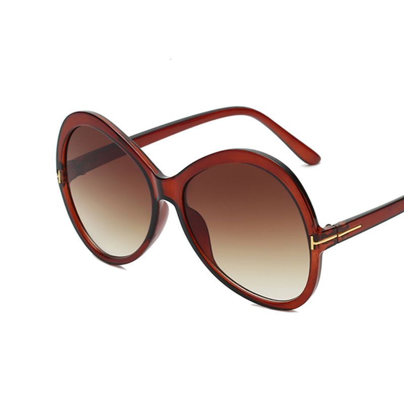 9102 Vintage Big Frame Round Protect Sunglasses PC Light Weight Sunglasses for Unisex with Slim Temples