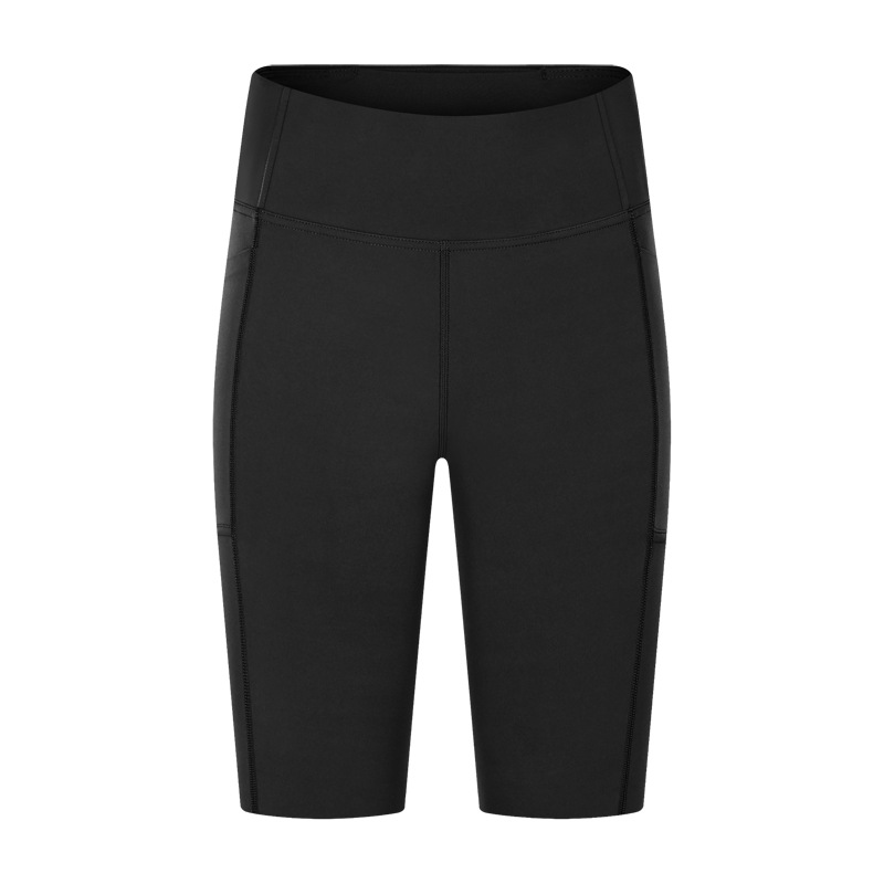DK-2096 Women's High Waist Biker Shorts Yoga Workout Running Compression Exercise Shorts Side Pockets