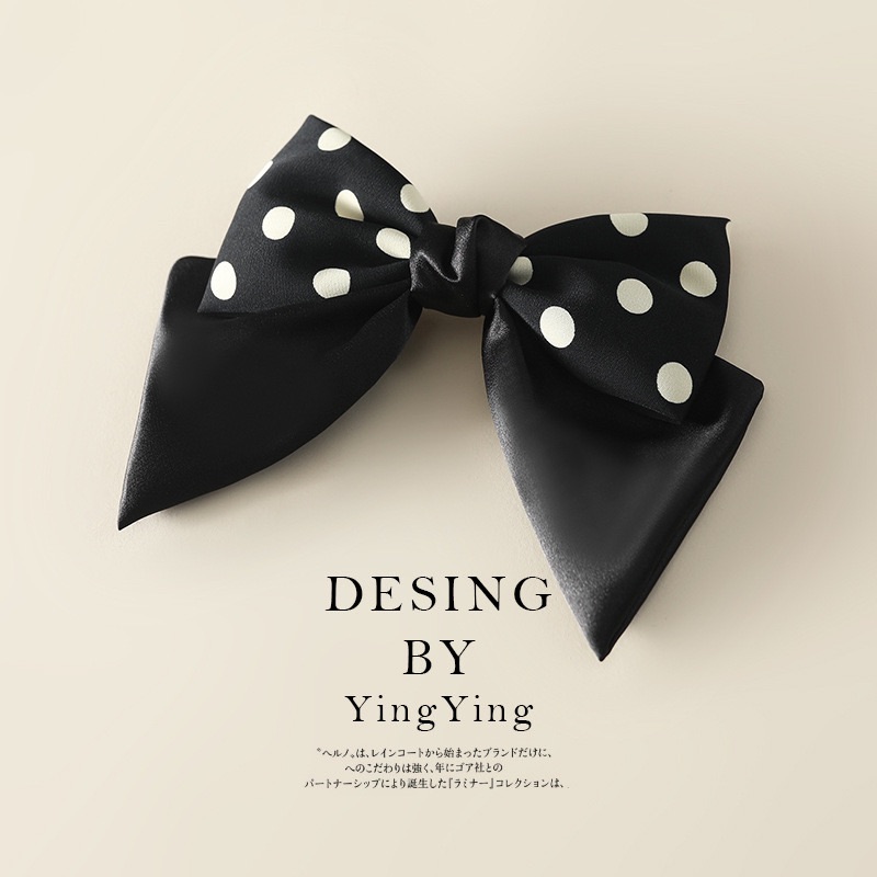 Bow Hair Clip Satin Polka Dots, Hair Clips Ladies with Large Bow, Women Hair Bows Hair Clips French Hair Clips Ballerina Bow, Elegant Satin Hair Accessories