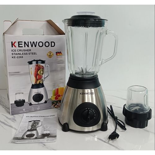 Multifunctional Blender Electric 1.5 L Glass  Mixer  5 Speed Levels - Silver1.5 L + 500ml capacity