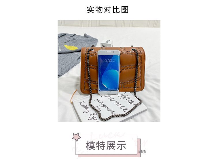Black bag women's bag 2024 new fashion Korean version chain shoulder cross PU small square bag