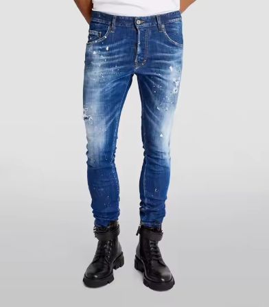 Design Jeans For Men's Fashionable Trendy Skinny Straight Distressed Denim Pants For Men's