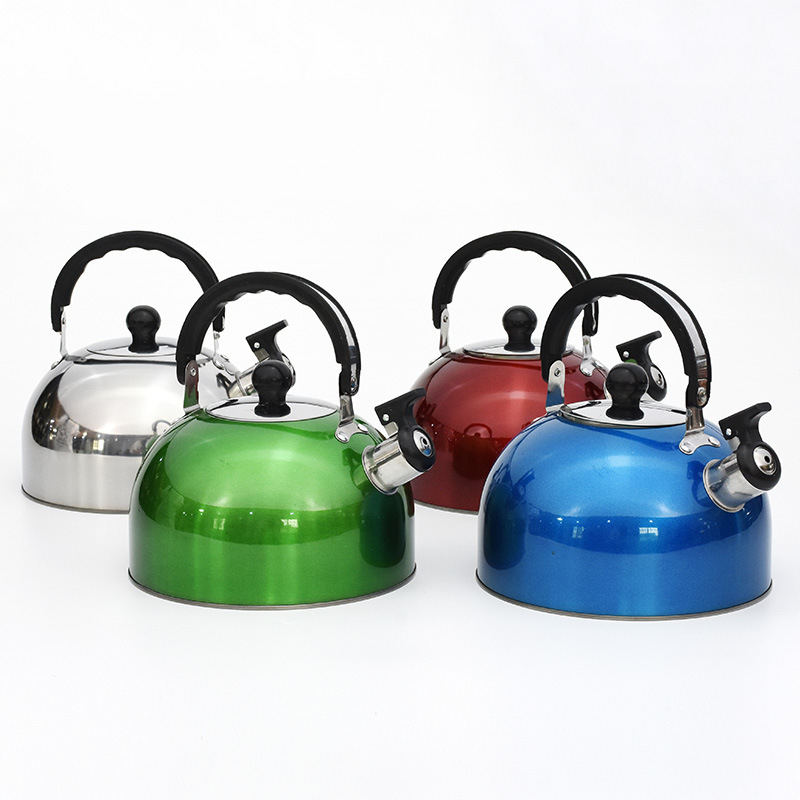 BY 2 Liter 3 Liter 4 Liter Stainless Steel Whistling Tea Kettle - Modern Stainless Steel Whistling Tea Pot for Stovetop with Cool Grip Ergonomic Handle 
