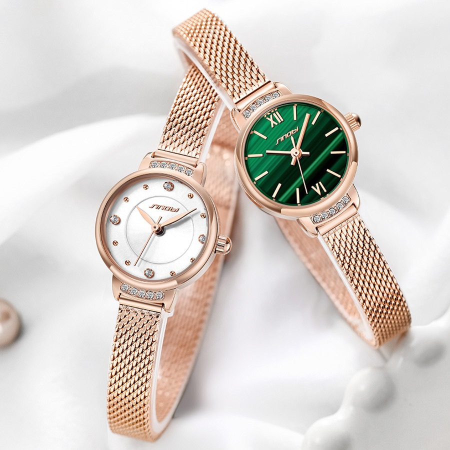 Fashion ladies watch personality Milan mesh belt small green watch creative watch