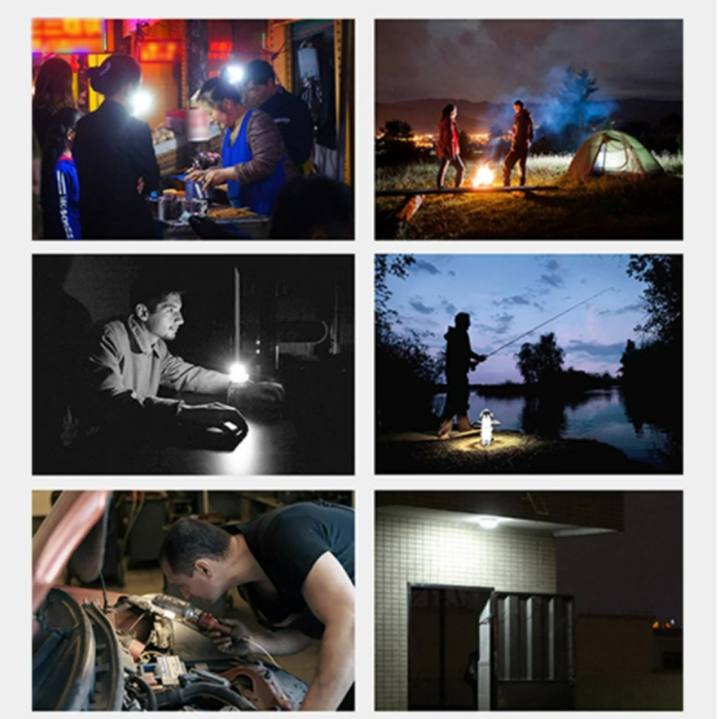 Outdoor Waterproof Power Bank Magnetic Base Rechargeable Solar Emergency Light Portable LED Solar Flood Light
