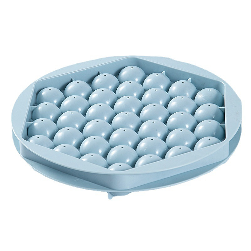Hexagon Round Ice Cube Tray With Lid,Mini Circle Ice Ball Maker Mold for Freezer,37 PCS Sphere Ice Chilling Cocktail Whiskey Tea & Coffee