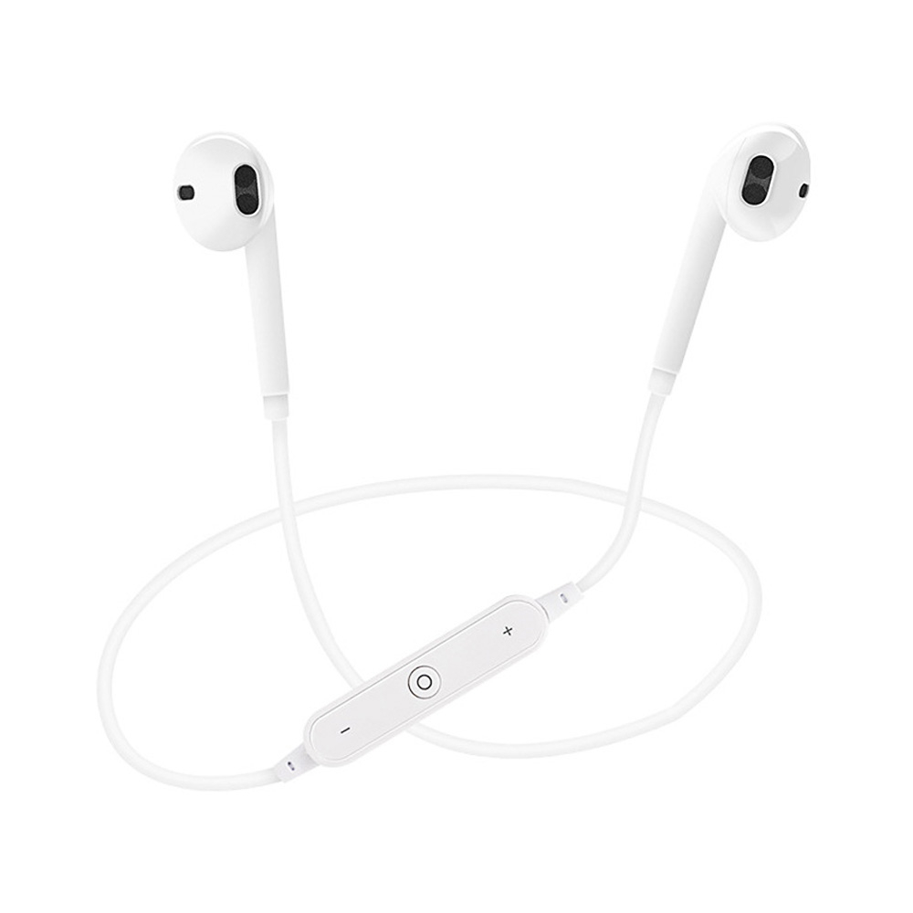 S6 Sport-Ear Neckband S6 Wireless Headphone Bluetooth V4.1 Earphone With Mic Stereo Earbuds HeadsetWhite