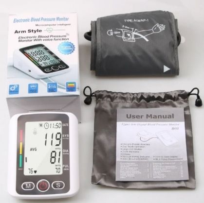 Voice Blood Pressure Monitor Digital BP Pulse Health Heartbeat Monitor Meter