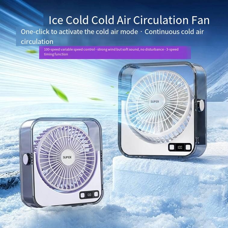2026 New Mini Desk Fan, USB Rechargeable Cooling Air Circulator Fan, Quiet Portable Small Fan for Office Classroom Home