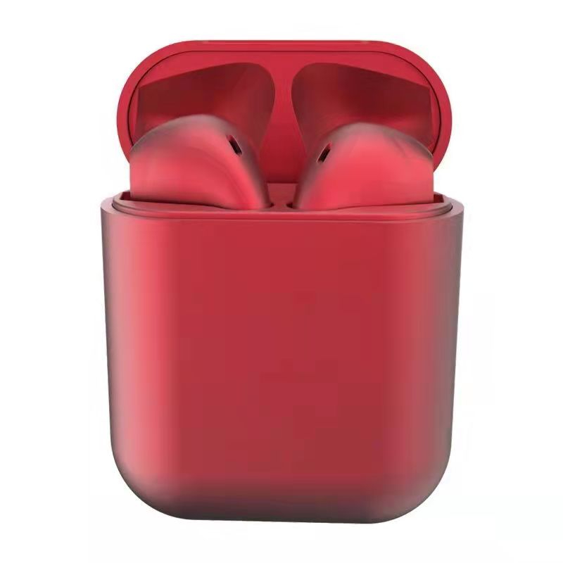 Macron INPODS12 Bluetooth headset touch in-ear Bluetooth headset mini cute (Red )