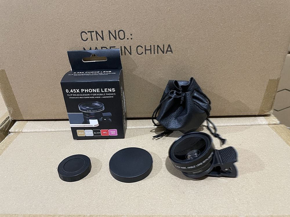 0.45x ultra wide angle+macro lens universal clip for mobile phones, high-definition wide-angle lens, DSLR external camera