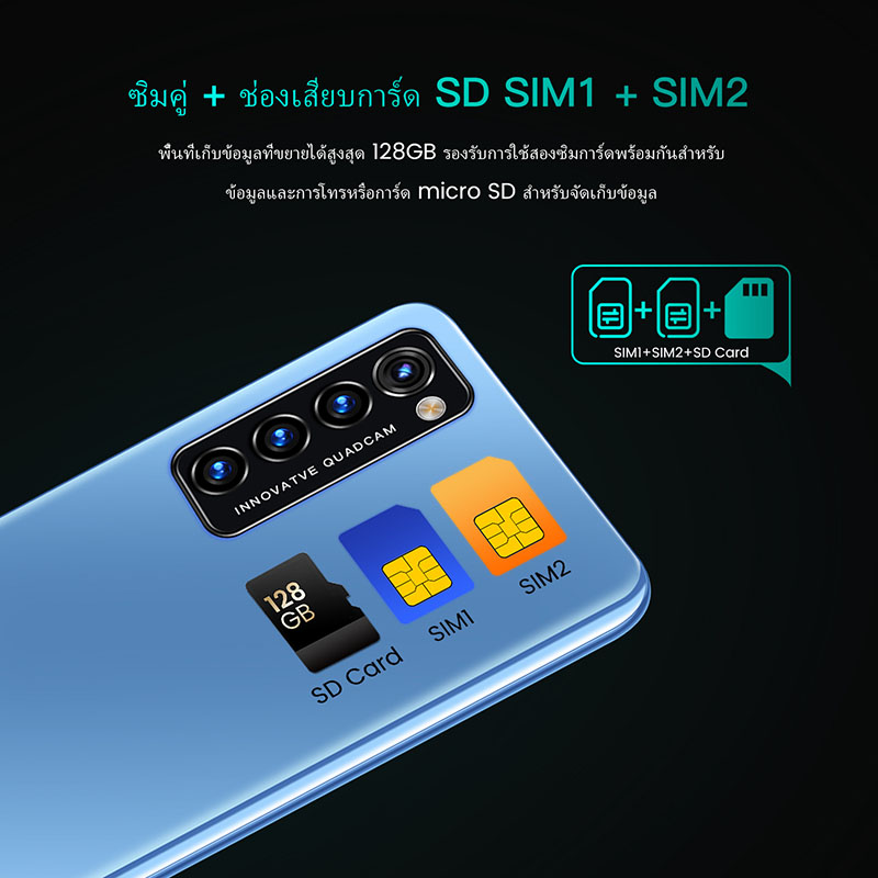 LADAVD High-definition ultra-thin rino4 Pro 5.8-inch 5G dual card dual standby Android phone 512GB Mobile Unicom smartphone 48 million camera dual-core CPU battery capacity 4800MAH Smartphone face recognition, fake fingerprint unlocking in the screen, with WIFI+BT+FM+GPS, Micro USB interface