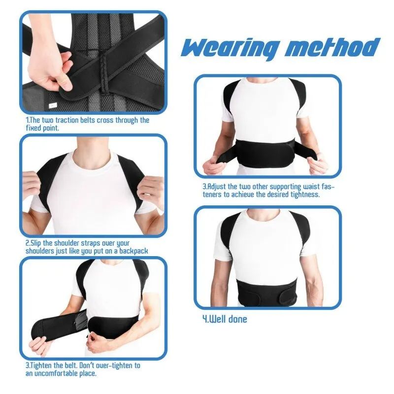 1PCS Adjustable Posture Corrector Corset Breathable Back Support Shoulder Lumbar Brace Support Straight Corrector for Men Women