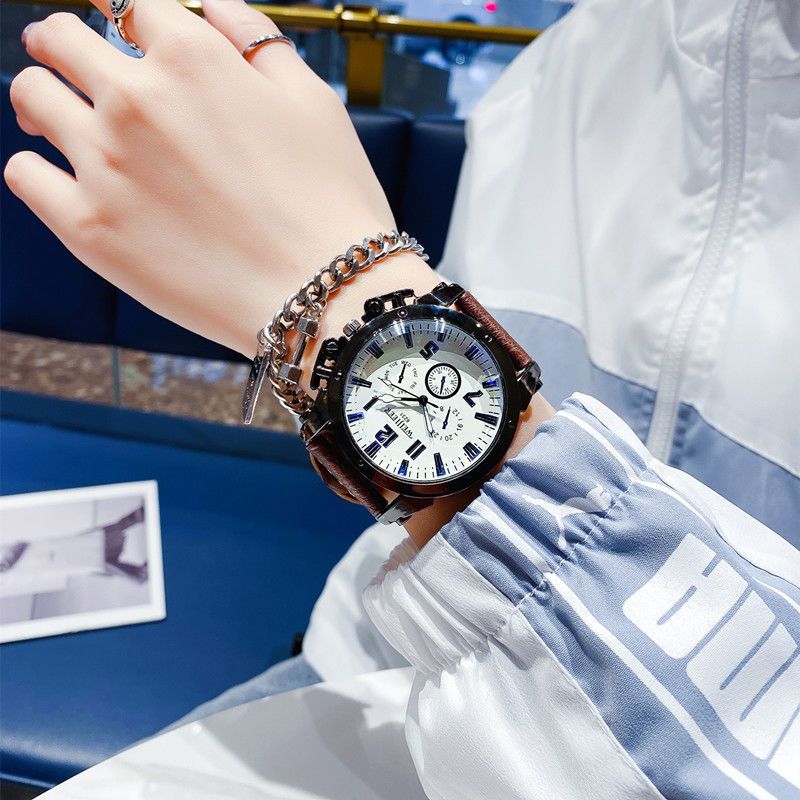 SY03 Men's New Fashion Circular Sports Watch Waterproof Quartz Watch