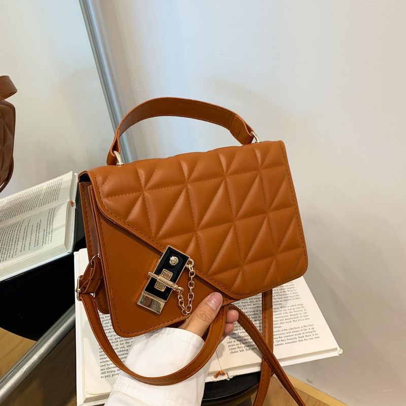 Women's Autumn New Checkered Crossbody Bag, Adjustable Shoulder Strap Small Square Bag
