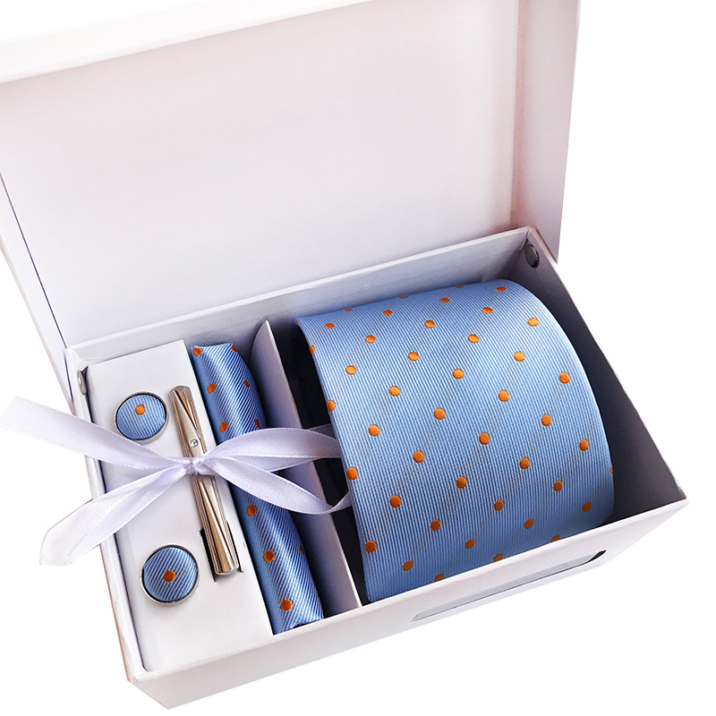 Gift box Mens Skinny Ties Fashion Ties Jacquard Woven Silk Ties for Mens Wedding Suits Cravate