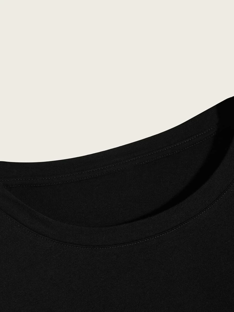DX091# Men Slogan Graphic Tee T-Shirt