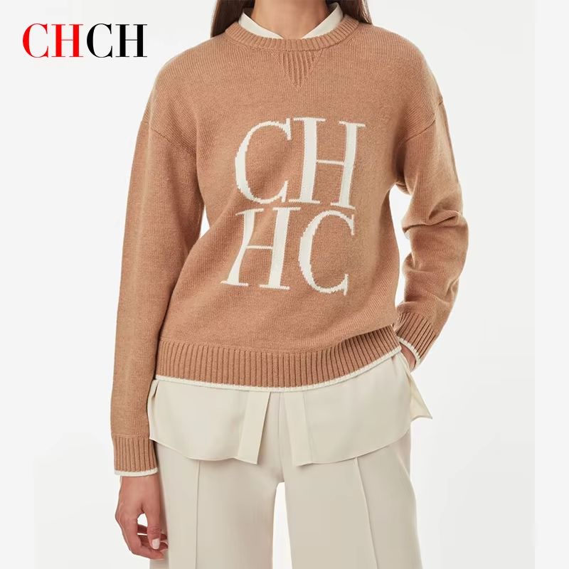 CM2G2I001 CHCH 2024 New Fashion Casual Designer Women's Sweater Autumn Winter Classic Warm Female Pullover Knitwear Sweatshirt