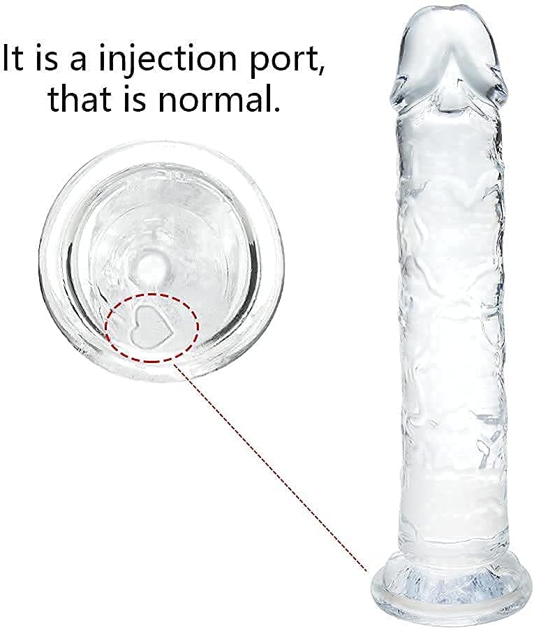 Clear Realistic Dildo, Big Thick Dildo for Advanced Users, G spot Dildo with Strong Suction Cup for Hands-Free Play, Lifelike Penis Adult Anal Sex Toy for Women