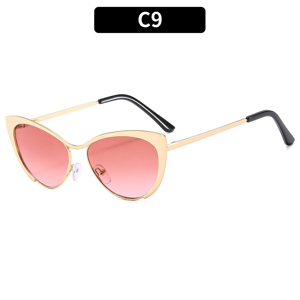 8303 Sexy Cat Eye Gold Metal Half Frame Glasses for Women Optical Computer Glasses Female Spectacles Fashion Eye-wear EyeglassesC9