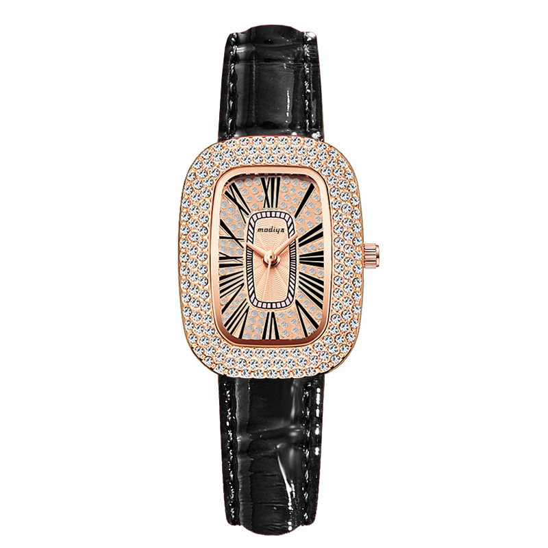 PD668YFM-0626 Luxury All Diamond British Watch Fashion Casual All-in-one Leather Strap