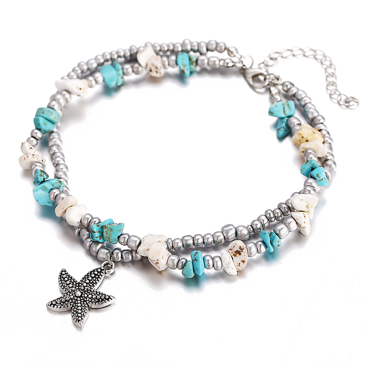 PZCC1879 Puka Shell Anklet for Women Summer Natural Cowrie Adjustable Ankle Bracelet, Handmade Boho Hawaiian Beach Seashell Jewelry for Girls
