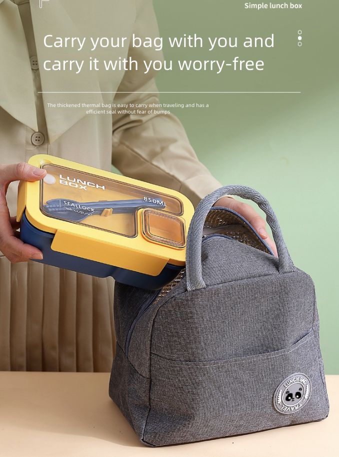 Handheld Compartmentalized Lunch Box Microwave Heat Student Lunch Box Office Worker Simple Light Food Lunch Box Kitchen Dining Storage Travel To-Go Food Containers