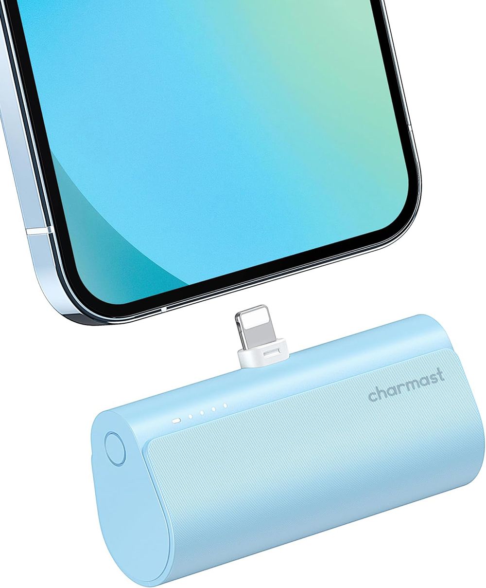 Portable Charger 5200 mAh for iphone Lightning Head, 65% Charged/30min 22.5W Fast Charging Mini Power Bank for iPhone 15 Pro Max/14/13/12/11