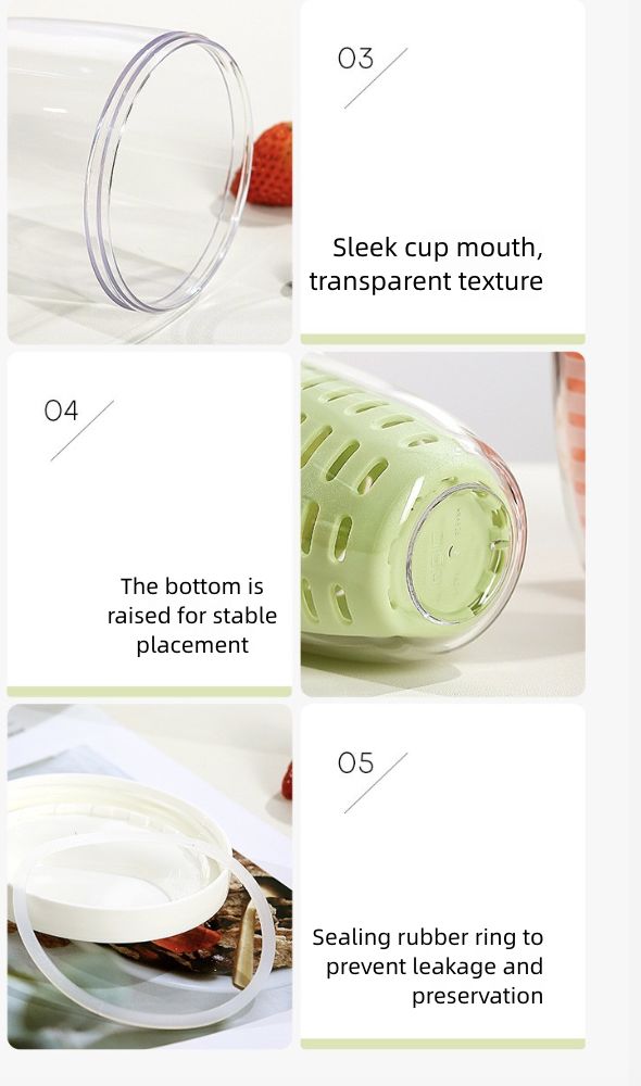 Salad Cup Picnic Fruit Cup Double-Layer Water Cup Portable Breakfast Cup for Office Workers Student Soup Cup Milk Cup Kitchen Dining Storage Travel To-Go Food Containers