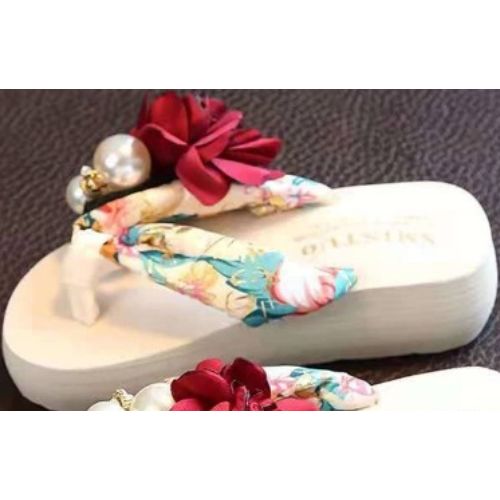 35 Size Summer New Non-Slip Girls' Flip-Flops Cute Casual Slide Pinch Sandals with Flowers